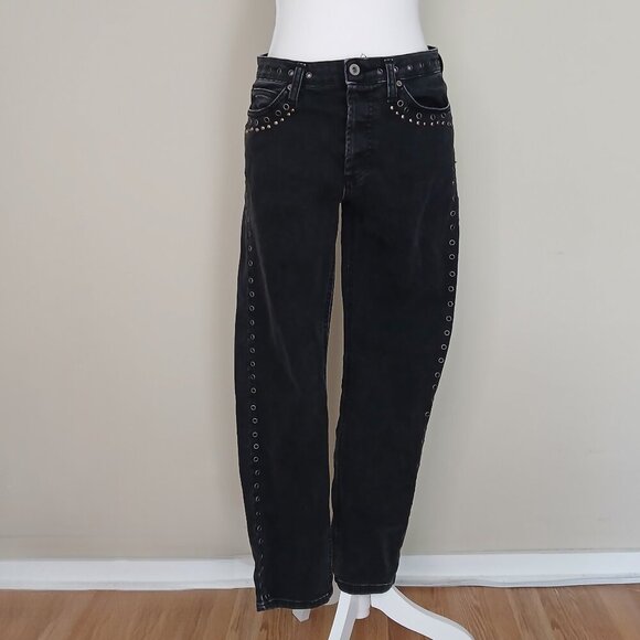 Please Brand Y2K Grommet & Stud Embellished Black Jeans Size Small - Picture 6 of 10
